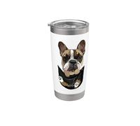 Frenchie in Pocket Frenchie Dog Lover Bulldog francés Vaso térmico de acero inoxidable de doble pared