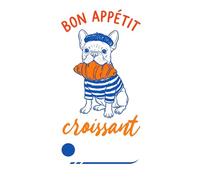 Frenchie Life Composition Notebook: Wide Ruled Lined Journal for Dog Lovers and Pastry Fans, 6x9 inch, 150 Pages, Cute French Bulldog with Croissant Illustration Cover