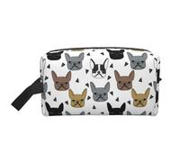 Frenchie Lindo Bulldog Francés Raza De Perro Bulldog Francés, Bolsa de Maquillaje Bolsa de cosméticos Bolsa de artículos de tocador de Viaje portátil Organizador de Bolsa de Maquillaje