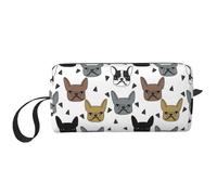 Frenchie Lindo Bulldog Francés Raza De Perro Bulldog Francés, Bolsa de Maquillaje Bolsa de cosméticos Bolsa de artículos de tocador de Viaje portátil Bolsa de Maquillaje