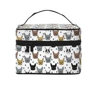 Frenchie Lindo Bulldog Francés Raza De Perro Bulldog Francés, Bolsa de Maquillaje Bolsa de cosméticos Bolsa de Aseo de Viaje portátil Estuche para lápices