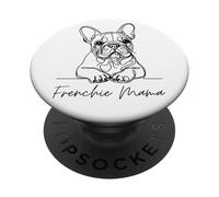 Frenchie Mama Bulldog Francés Mamá Lindo Perro Línea Arte PopSockets PopGrip Adhesivo