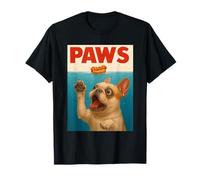 Frenchie Paws Persiguiendo Hot Dog Funky Bulldog Francés Arte Camiseta