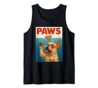 Frenchie Paws Persiguiendo Hot Dog Funky Bulldog Francés Arte Camiseta sin Mangas