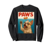 Frenchie Paws Persiguiendo Hot Dog Funky Bulldog Francés Arte Sudadera