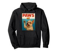 Frenchie Paws Persiguiendo Hot Dog Funky Bulldog Francés Arte Sudadera con Capucha