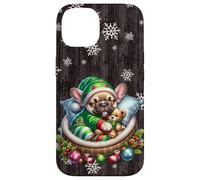 Frenchie Winter Snowflake Decor French Bulldog Christmas Carcasa para iPhone 14