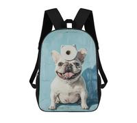 Frenchie with Toilet Paper on Head-1 Mochila Escolar, Mochila Informal, Mochila De Día, Mochila Escolar, Mochila De Trabajo, Mochila De Viaje Para Adolescentes, Niñas, Niños, Mujeres Y Hombres 17inch