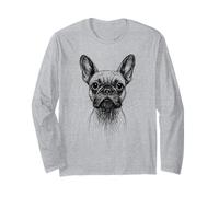 Frenchies Lover Abstracto Garabato Scribble Art French Bulldog Manga Larga