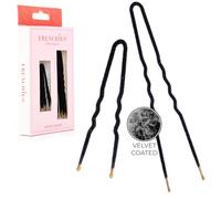 Frenchies Pasador de pelo francés, ultra flocado, extra suave, para mujer, boda, extensiones de peinado o peluca, 20 unidades, color negro