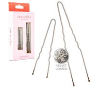 Frenchies Pasador de pelo francés, ultra flocado, extra suave, para mujer, boda, extensiones de peinado o peluca, 20 unidades, color gris