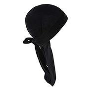 freneci Durag de Terciopelo, Sombrero de Bandana de Terciopelo para Hombre Mujer, Gorra de Durag de Cola Larga, Gorra Pirata Durag Suave Unisex - Negro, tal como se describe