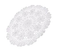 freneci Elegante Algodón Mano Crochet Encaje Tapete Mantel Blanco 40cm 50cm - 40cm