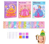 Frenesí de arte en tela para niñas, kits de arte para niñas | Juguete de pintura de pinchazos | Divertidos juegos de vestir princesas, juegos educativos de princesas, juguetes interactivos para niñas