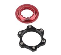 Freno de bicicleta Bloqueo central Aleación de aluminio 6 pernos Juego de adaptadores de rotor de disco de bicicleta para bicicleta de montaña(Rojo + negro)