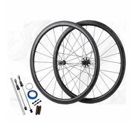 Freno De C/V 38mm/50mm Llantas Sin Cámara De Fibra De Carbono 700C*23-50C Juego De Ruedas para Bici De Carretera Liberación Rápida 100/130mm, 7-12 Velocidades, HG(Unlabeled,50mm-Tubeless)