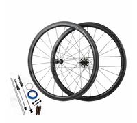 Freno De C/V 38mm/50mm Llantas Sin Cámara De Fibra De Carbono 700C*23-50C Juego De Ruedas para Bici De Carretera Liberación Rápida 100/130mm, 7-12 Velocidades, HG(Labeled,50mm-Tubeless)