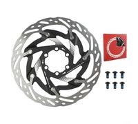 Freno de disco de aleación de aluminio y acero al carbono de 160 mm para bicicletas con 6 pernos para máxima disipación del calor (rojo)