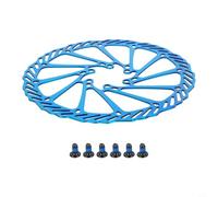 Freno de disco de bicicleta para el rotor para alivio 160 mm 180 mm 203 mm acero inoxidable ventilado 6 pernos montaje azul componente de frenado hidráulico (180 mm)