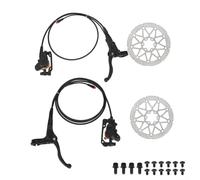 Freno de disco hidráulico delantero izquierdo y trasero derecho para scooter con rotores de seis agujeros de 160 mm Kit de frenado negro de aleación de aluminio (E)