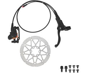 Freno de disco hidráulico delantero izquierdo y trasero derecho para scooter con rotores de seis agujeros de 160 mm Kit de frenado negro de aleación de aluminio (B)
