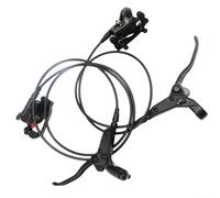 Freno de disco hidráulico para bicicleta de montaña, aleación de aluminio, doble pistón, con palancas y sillines, delantero 850 mm, trasero, 1350 mm, negro, incluye aceite mineral