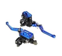 Freno de mano de motocicleta Juego de manetas embrague y cilindro para maestro freno hidráulico para motocicleta 7/8" (22 mm)(Azul)