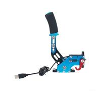 Freno de mano USB de aluminio para PC Sim Racing Linear (azul) | Sensación progresiva lineal, cuerpo de aleación de aluminio, soporte de abrazadera robusto, tamaño compacto de 32 cm
