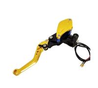 freno embrague Para Motocicletas De 7/8 "22mm, Bomba De Freno De Embrague, Pistón De Cilindro Maestro, Palancas De Embrague De Freno De 14mm, Mango Hidráulico Palanca Freno Embrague(Gold Left)