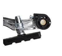 Freno en V de aleación de aluminio para bicicleta de montaña delantera o trasera, sistema de frenado con resorte lineal y varillas curvadas de 110 mm de alcance (plata)