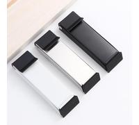 Freno posicionador superior de puerta accionado con pie, tope de puerta plegable de acero inoxidable sin clavos con anillo de goma grueso, para puertas interiores