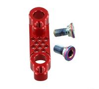 Freno trasero para bicicleta de carretera, montaje plano, conversión entre frenos de disco de 140 mm y 160 mm, construcción robusta de aluminio (rojo)