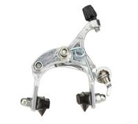 Frenos de bicicleta de carretera, 1 juego de pinza de aleación C freno ajustable tornillo de resorte kit completo delantero trasero para bicicleta Fixie negro (parte trasera plateada)