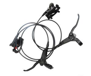 Frenos de disco hidráulicos de aleación de aluminio para bicicleta de montaña izquierda derecha set doble pistón calibrador pre purgado aceite mineral para MTB 160mm compatible delantero trasero