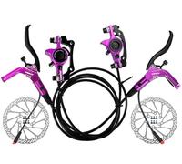 Frenos de disco hidráulicos de aluminio para bicicleta de montaña, delanteros y traseros, de 890 mm/1570 mm, con rotor de 160 mm y adaptador IS/PM para BMX, XC y Trail (color: morado, talla: delantera