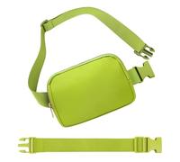 Frenou Riñonera de moda para mujeres y hombres, con correa ajustable para viajes, correr, senderismo, caminar, Verde hierba con cuerda, Adjustable, 1 paquete con cuerda