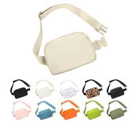 Frenou Riñonera de moda para mujeres y hombres, con correa ajustable para viajes, correr, senderismo, caminar, Caqui, 5 cm, 1 riñonera