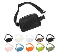 Frenou Riñonera de moda para mujeres y hombres, con correa ajustable para viajes, correr, senderismo, caminar, negro (Camo Black), 20 cm, 1 riñonera