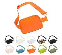 Frenou Riñonera de moda para mujeres y hombres, con correa ajustable para viajes, correr, senderismo, caminar, Naranja, 8 x 2 x 5.5 inches, 1 riñonera