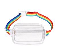 FRENOU Riñonera transparente para correr para mujeres y hombres, riñonera cruzada, Crema transparente, 1 bolsa transparente