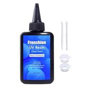 Frenshion 100g fórmula actualizada resina ultravioleta dura transparente de cristal + 4 herramientas de resina para la fabricación de joyas, fundición y recubrimiento y procesos de bricolaje
