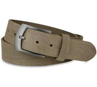 Frentree Cinturón de piel de búfalo auténtico, fabricado en Alemania, para hombre y mujer, 3,8 cm de ancho, color marrón, Gris-Marrón, Bundweite 80cm = Gesamtlänge 95cm