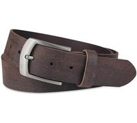 Frentree Cinturón de piel de búfalo auténtico, fabricado en Alemania, para hombre y mujer, 3,8 cm de ancho, color marrón, marrón oscuro, Bundweite 90cm = Gesamtlänge 105cm