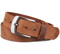 Frentree Cinturón de piel de búfalo auténtico, fabricado en Alemania, para hombre y mujer, 3,8 cm de ancho, color marrón, marrón, Bundweite 110cm = Gesamtlänge 125cm