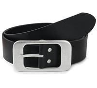 Frentree Cinturón de piel fabricado en Alemania, para hombre y mujer, 3,8 cm de ancho, color negro, Negro , 125
