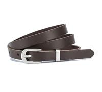 Frentree Cinturón de piel para mujer, fabricado en Alemania, 1,5 cm, de piel auténtica, para vestido y pantalones de traje, 100% piel, marrón oscuro, 100