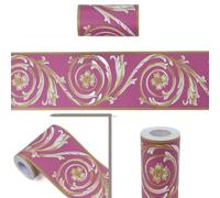 FREOJGU Cenefa Adhesiva Pegatinas autoadhesivas de PVC for azulejo cintura, decoración arte pared habitación Pastoral, baño, cocina, inodoro, papel tapiz borde impermeable(B1008,5M X 10CM)