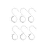 FREOJGU Ganchos para Cortinas 3/6 Ganchos en Forma de S Doble Cabeza, Resistentes al Viento, for el hogar, baño, Armario y Dormitorio(White 6pcs,L)