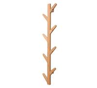 Freosen - Perchero de pared de madera natural, con ropa de pared, de bambú, para abrigo, madera vertical, corchetes, percha de madera, forma de árbol, 8 ganchos