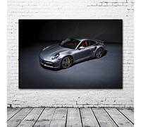 FREPEG Paredes de arte Supercar Porsches 911 Turbo Plata Coche Deportivo Póster e Impresiones Lienzo Arte de Pared Pintura Decoración del Hogar 40 x 60 cm sin Marco